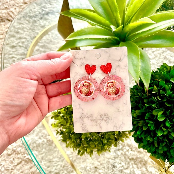 Santa Acrylic Dangle Earrings - Picture 3 of 4